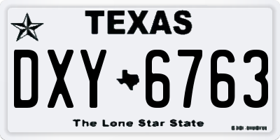 TX license plate DXY6763