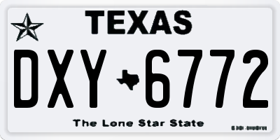 TX license plate DXY6772
