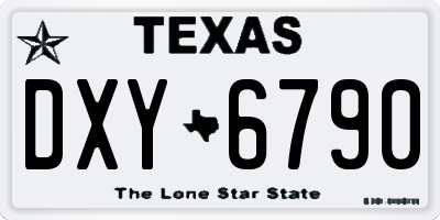 TX license plate DXY6790