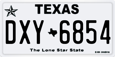 TX license plate DXY6854