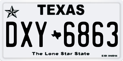 TX license plate DXY6863
