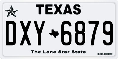 TX license plate DXY6879