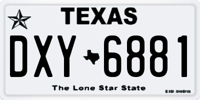 TX license plate DXY6881