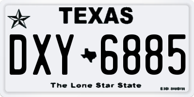 TX license plate DXY6885