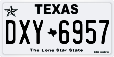 TX license plate DXY6957