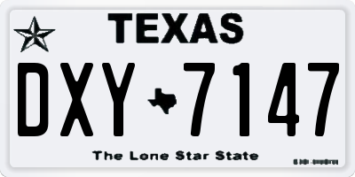 TX license plate DXY7147