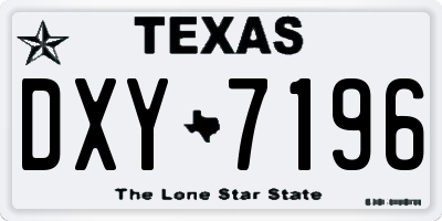 TX license plate DXY7196