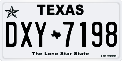 TX license plate DXY7198