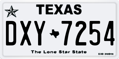 TX license plate DXY7254