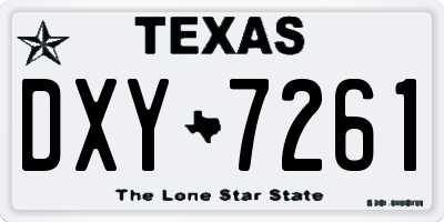 TX license plate DXY7261