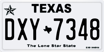 TX license plate DXY7348
