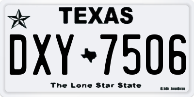 TX license plate DXY7506