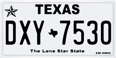 TX license plate DXY7530