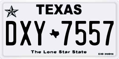 TX license plate DXY7557