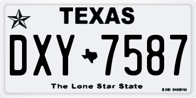 TX license plate DXY7587