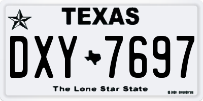 TX license plate DXY7697