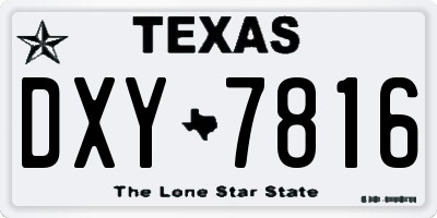 TX license plate DXY7816