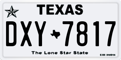 TX license plate DXY7817