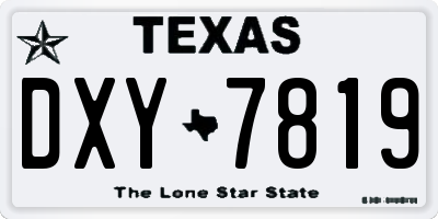 TX license plate DXY7819
