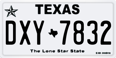 TX license plate DXY7832