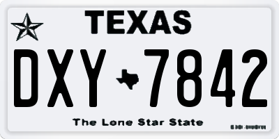 TX license plate DXY7842