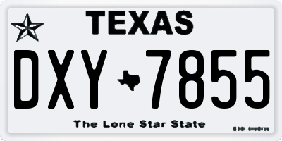 TX license plate DXY7855