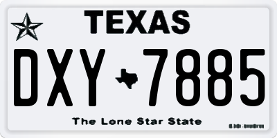 TX license plate DXY7885