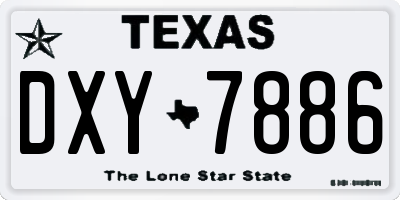 TX license plate DXY7886