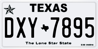 TX license plate DXY7895