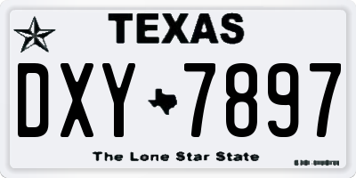 TX license plate DXY7897