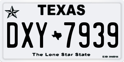 TX license plate DXY7939