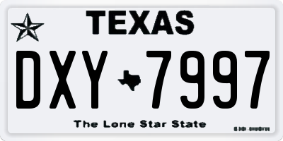 TX license plate DXY7997