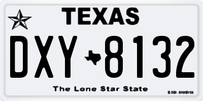 TX license plate DXY8132