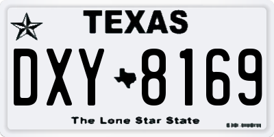 TX license plate DXY8169