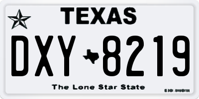 TX license plate DXY8219