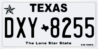 TX license plate DXY8255