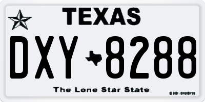 TX license plate DXY8288