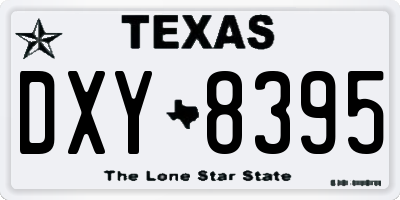 TX license plate DXY8395