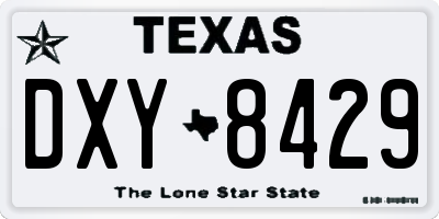 TX license plate DXY8429
