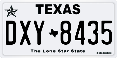TX license plate DXY8435