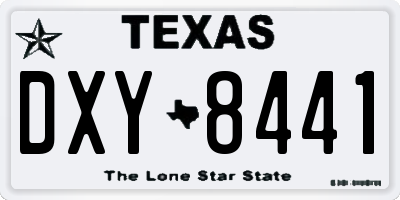 TX license plate DXY8441