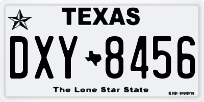 TX license plate DXY8456