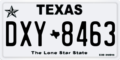 TX license plate DXY8463