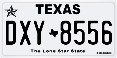 TX license plate DXY8556