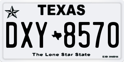 TX license plate DXY8570