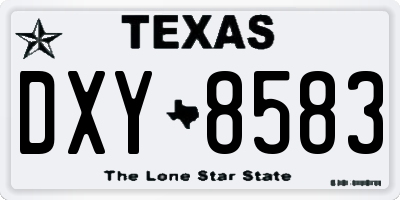 TX license plate DXY8583