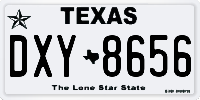 TX license plate DXY8656