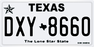 TX license plate DXY8660