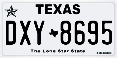 TX license plate DXY8695