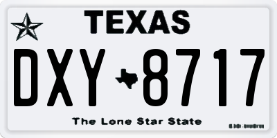 TX license plate DXY8717